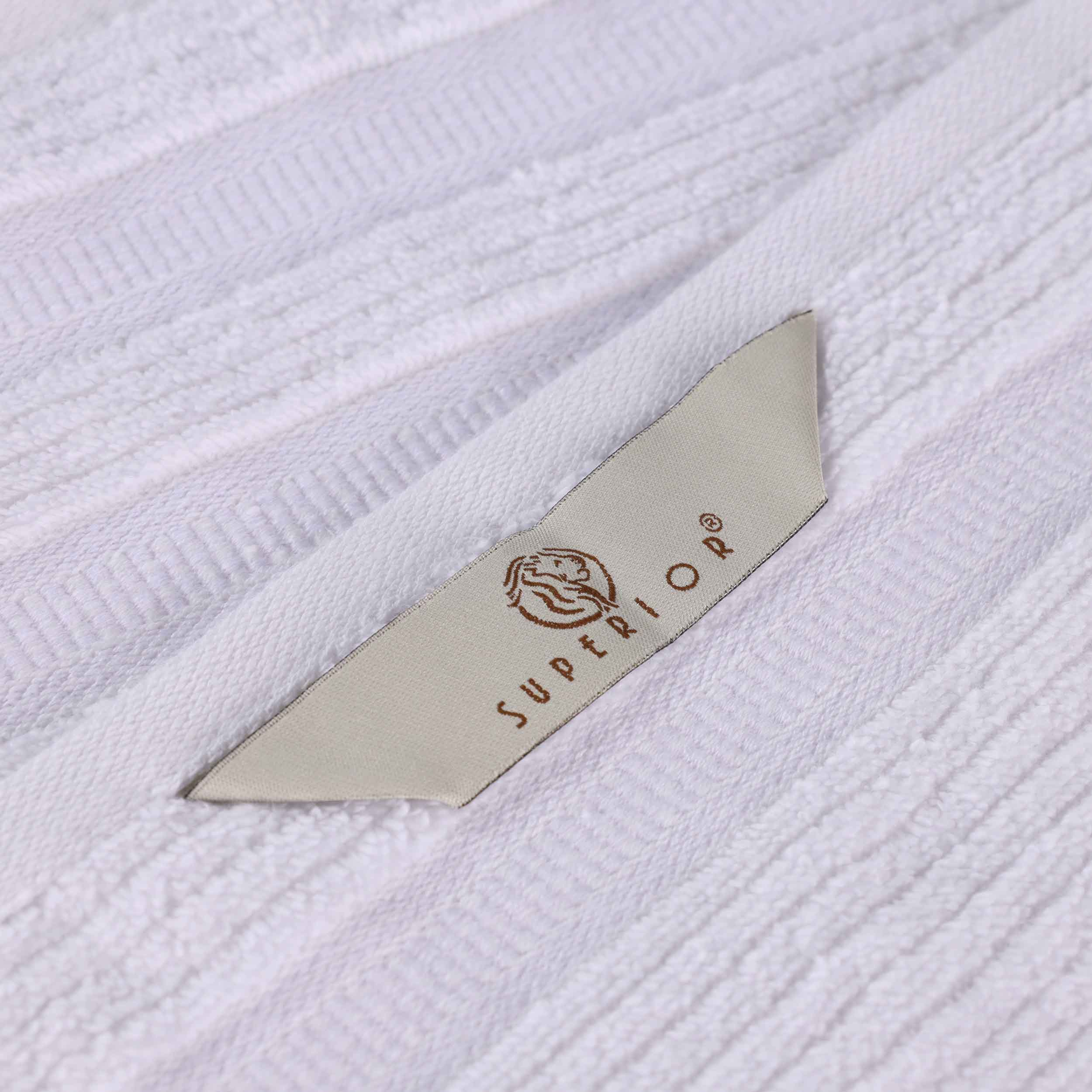12-Pack Zero Twist Cotton Ribbed Geometric Border Plush Face Towels | Ultra Soft Bath & Hand Towels for Spa, Gym, Travel & Home Use