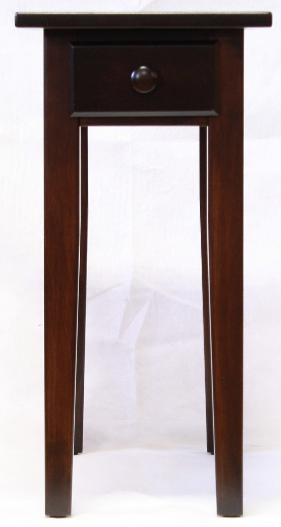 Narrow Maple Shaker Style Chairside End Table with Drawer - Nightstand, Living Room Accent Table, Bedside Table - Perfect for Small Spaces & Home Decor