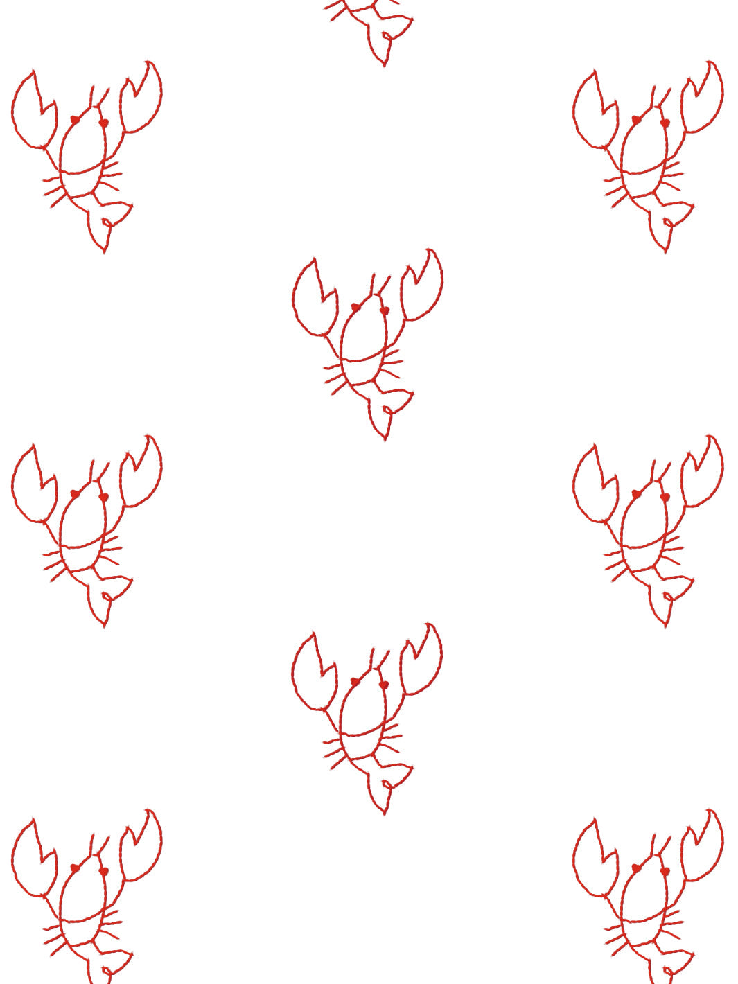 Premium Red Lobsters Wallpaper by Lingua Franca - Waterproof Peel & Stick Removable Wallpaper for Kitchen, Bathroom, and Coastal Home Decor