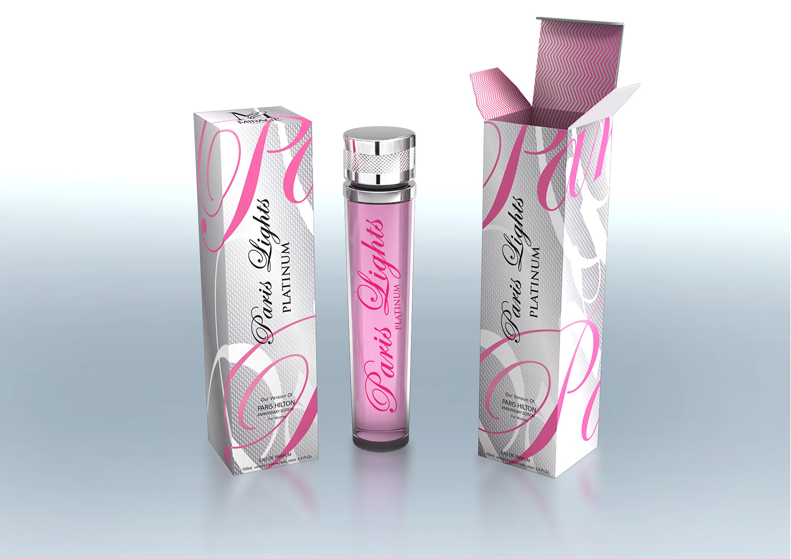 Paris Lights Platinum 3.4oz EDP Perfume - Inspired by Paris Hilton Fragrance | Women's Luxury Scent for Evening Wear & Special Occasions