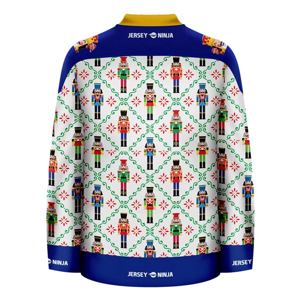 Christmas Nutcrackers Ugly Sweater Holiday Hockey Jersey - Festive NHL-Inspired Ugly Christmas Sweater for Parties & Gift Giving