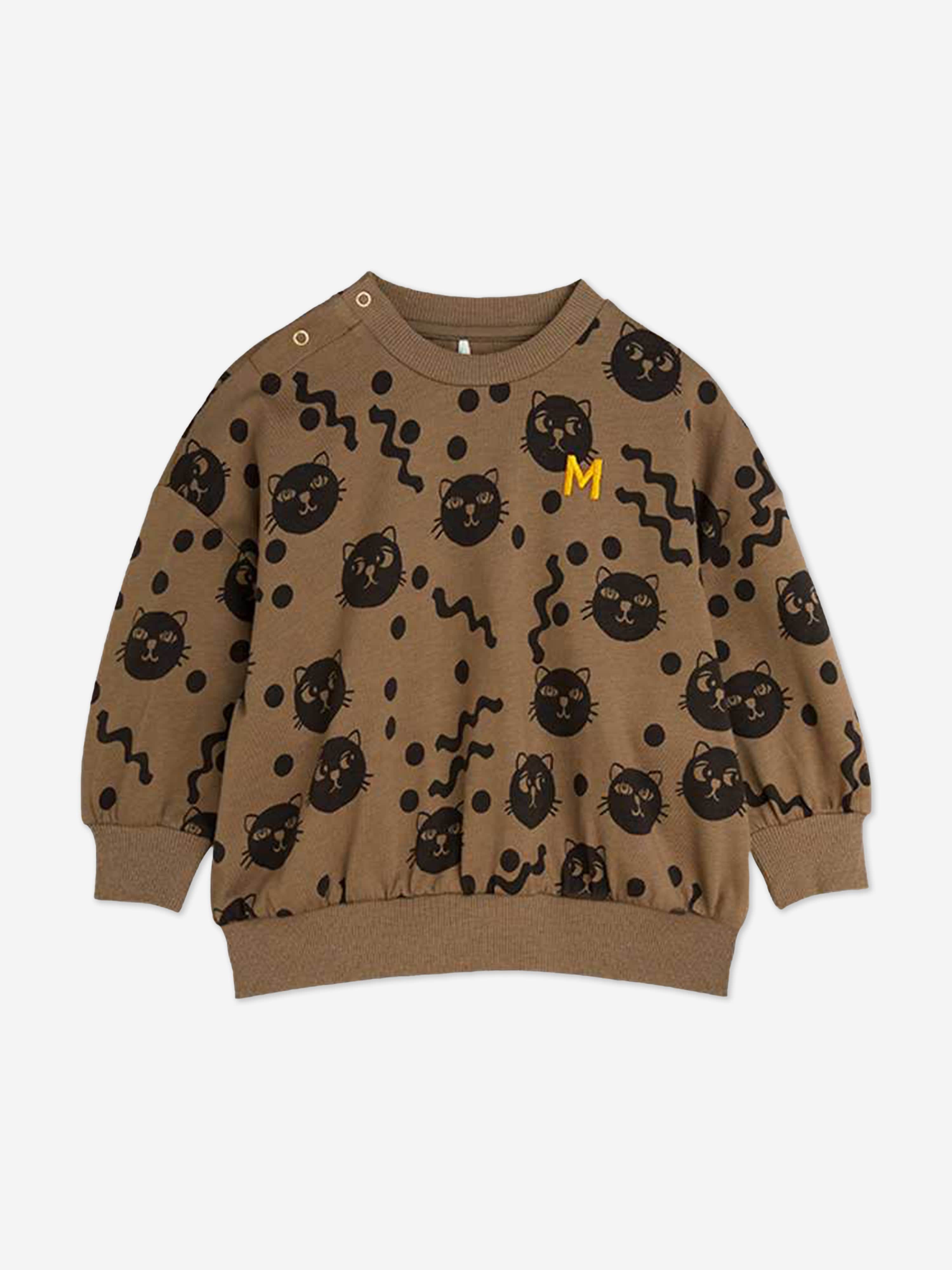 Baby Squiggly Cats AOP Tracksuit - Brown Cute Animal Print Jumpsuit for Toddlers | Perfect for Playtime, Photo Shoots & Casual Outings