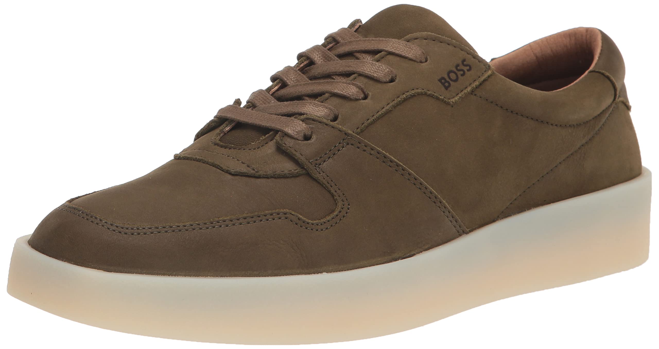 BOSS Men's Genuine Nubuck Leather Low Profile Sneakers - Lightweight Comfortable Casual Shoes for Work, Travel & Everyday Wear