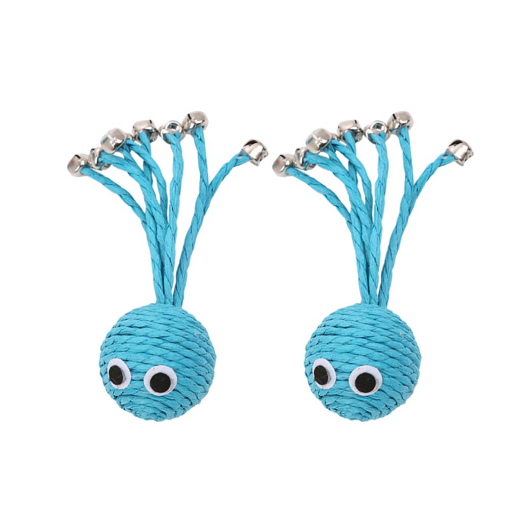 Balacoo 2PCS Cat Chew Toys - Bite Resistant Interactive Pet Toys with Octopus Shape & Paper String - Brain Stimulation Educational Toys for Kittens - Perfect for Playtime, Training & Bonding with Your Cat