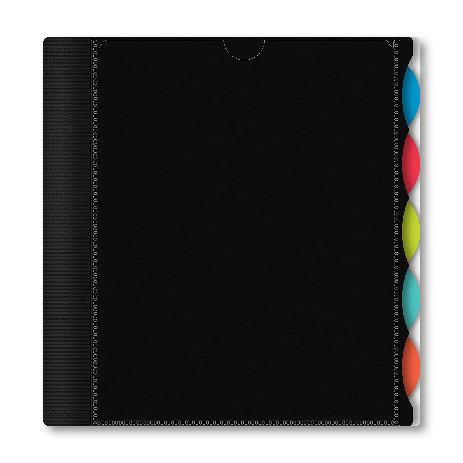 3-Pack IQ+ iScholar 5-Subject Wirebound Notebooks - College Ruled, 11 x 8.5 Inches, 200 Sheets per Notebook, Black (59906-BK) - Perfect for School, College & Office Note Taking