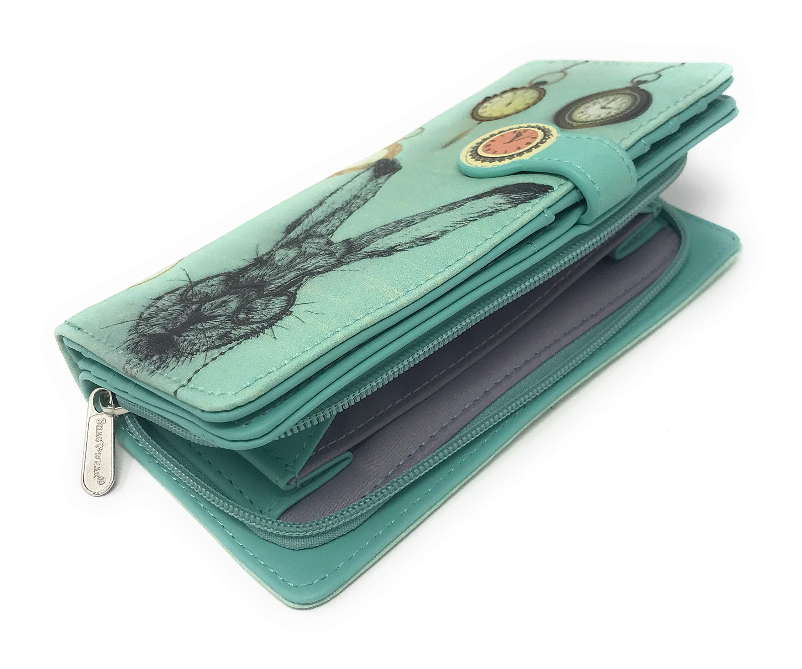 Vintage Mint Green Rabbit Pocket Watch Wallet for Women & Teens - Large 7