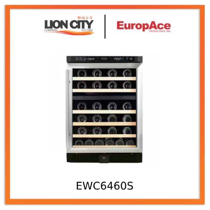 EuropAce EWC6460S 18-Bottle Dual Zone Wine Cooler Refrigerator - Perfect for Home, Office, and Entertaining Spaces