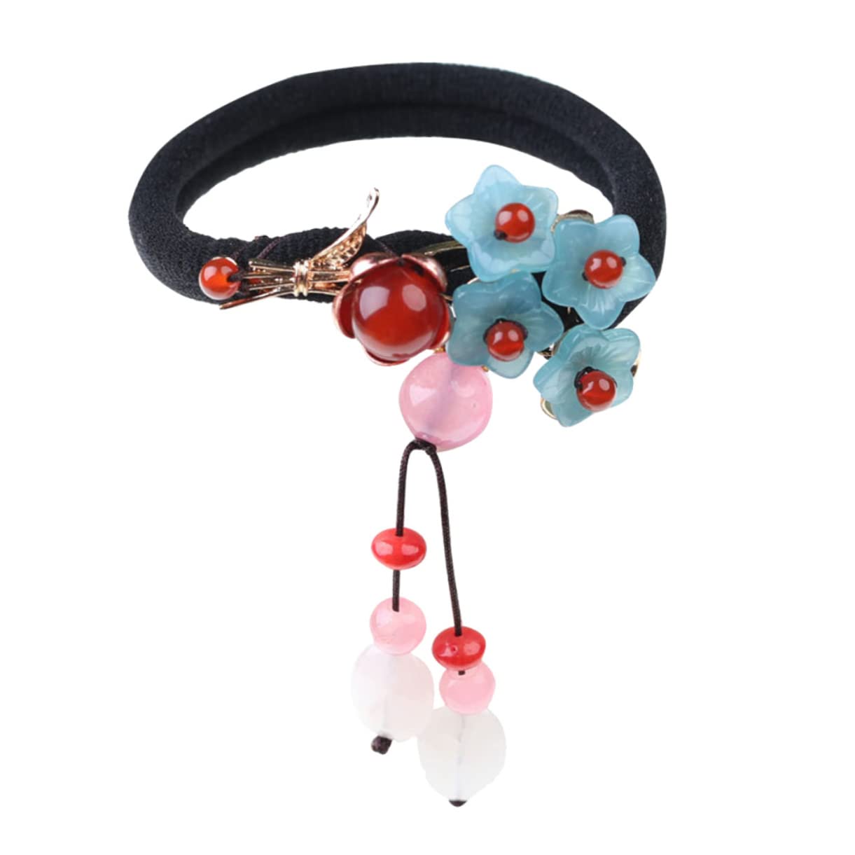 Vintage Hanfu Hair Tie with Beads & Pearls - Chinese Hair Accessories for Women, Cosplay, Agate Hair Rope, Decorative Headband - Perfect for Costume Parties, Traditional Events & Fashion Styling