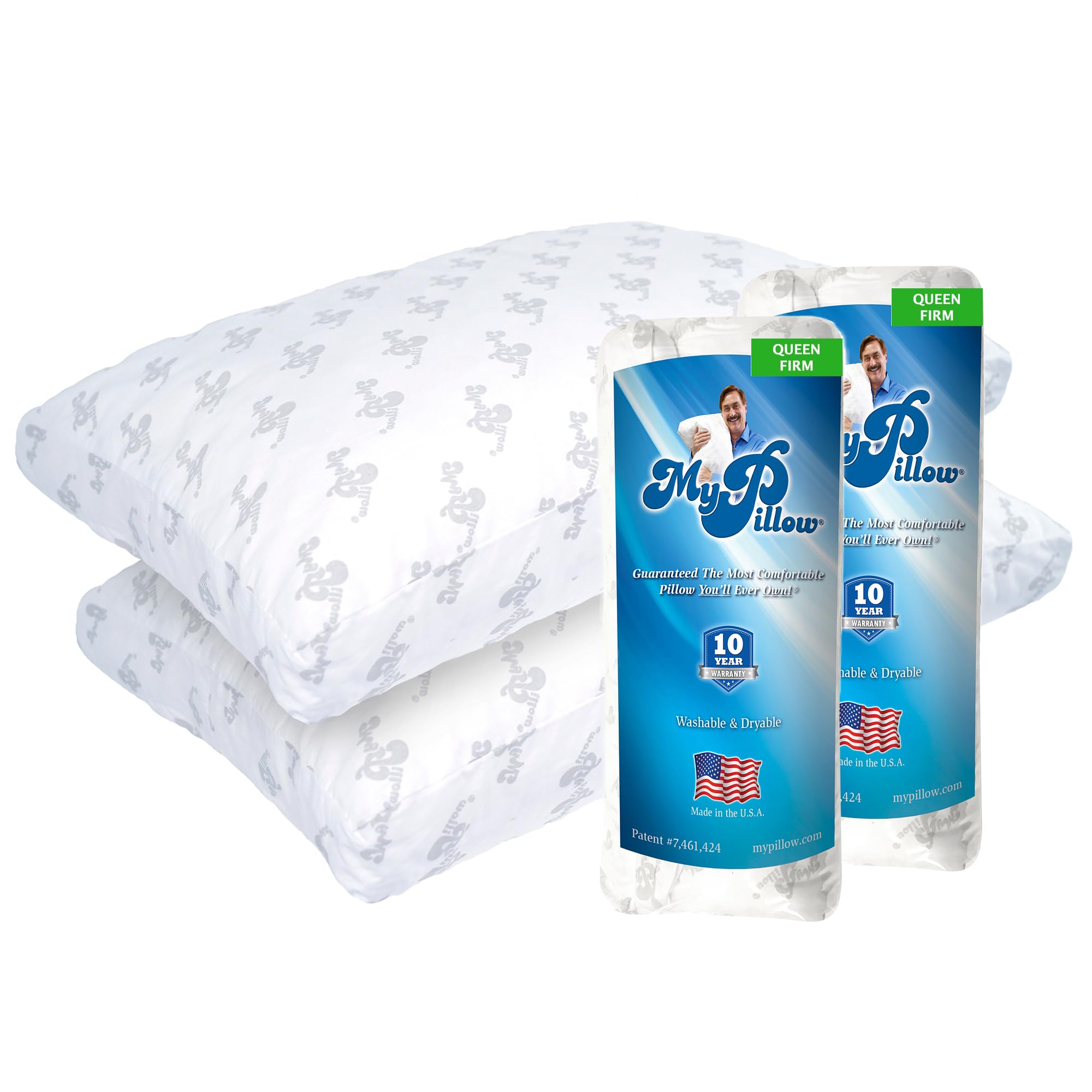 MyPillow Queen Size Bed Pillows Set of 2 - Gusseted Support Pillow for Back, Stomach & Side Sleepers - Premium Firm Pillow for Comfortable Sleep - Perfect for Home, Hotel & Guest Room Use