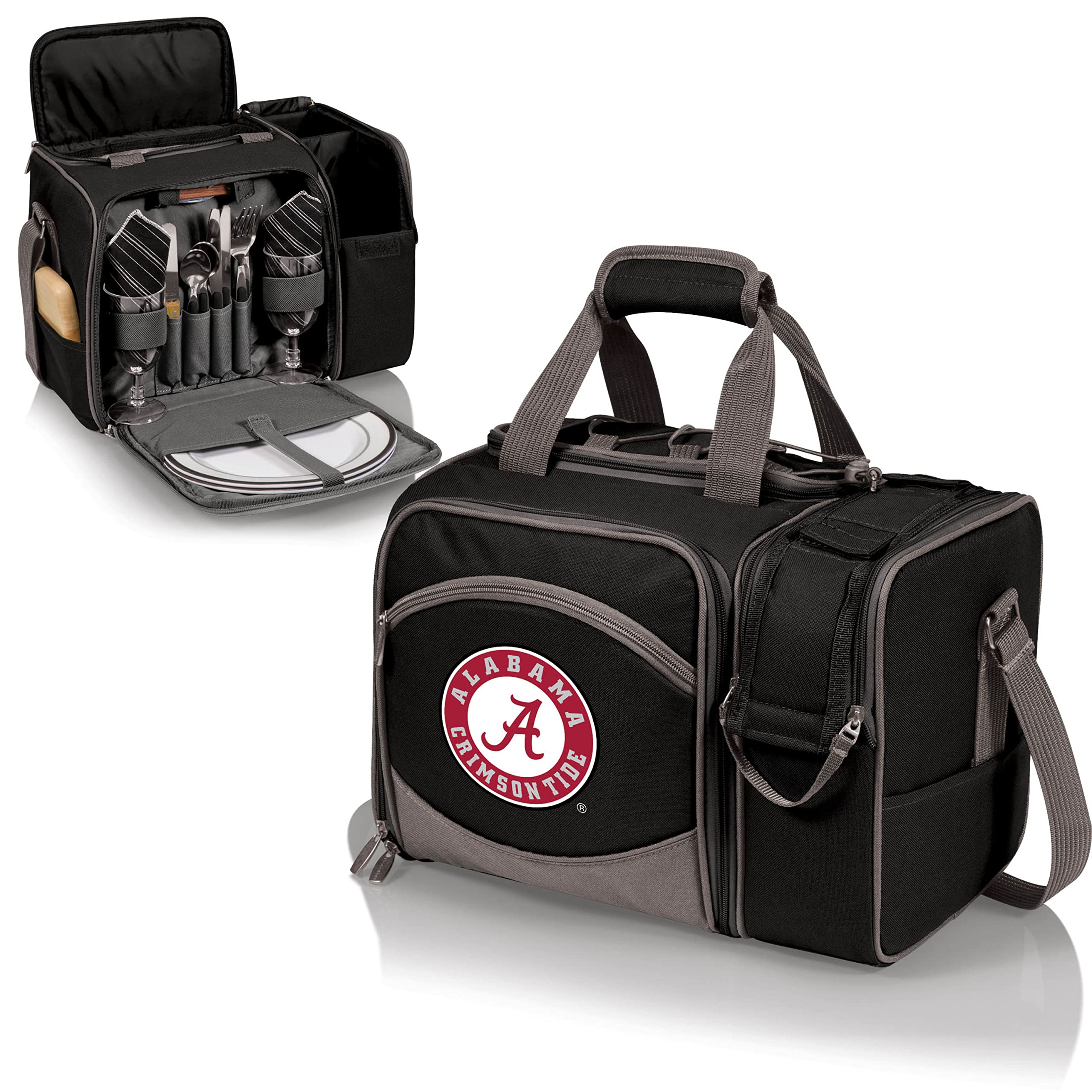 Picnic TIME NCAA Malibu Insulated Cooler Tote with Picnic Set - Portable Outdoor Picnic Basket for Beach, Tailgating & Camping - Officially Licensed College Team Cooler