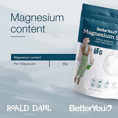 BetterYou Roald Dahl Magnesium Sleep Flakes - Natural Sleep Aid & Relaxation Supplement for Adults - Perfect for Nighttime Relaxation & Stress Relief
