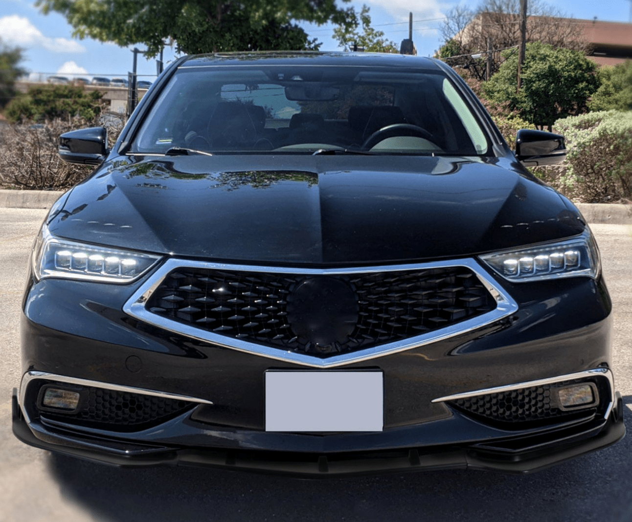 2018-2021 Acura TLX Front Bumper Lip Splitter Kit - 3PC Glossy Black Front Lip Spoiler (Excludes A-Spec Models) | Enhance Your Car's Sporty Look for Street Racing & Car Shows