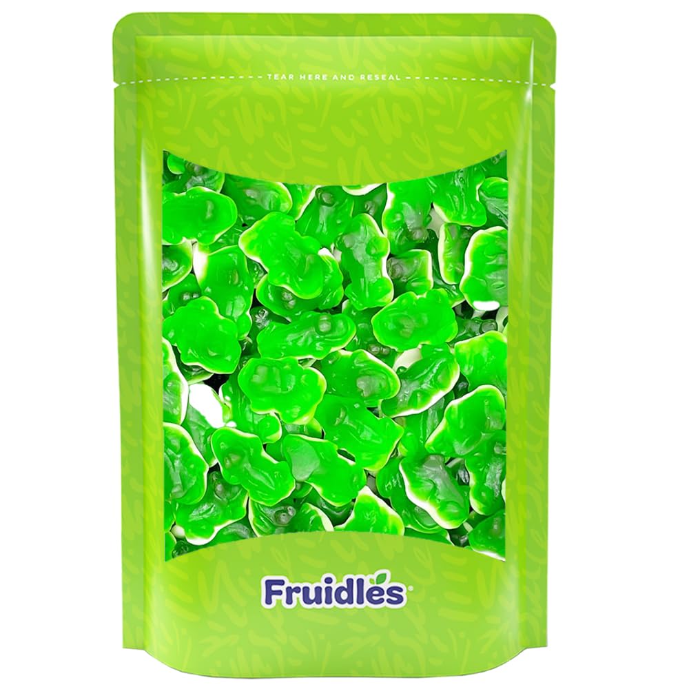 Fruidles Green Frogs Gummy Candy - 1lb Bulk Bag of Delicious Fruit Flavored Chewy Gummies for Kids & Adults - Perfect for Birthday Parties, Halloween Treats & Movie Night Snacks