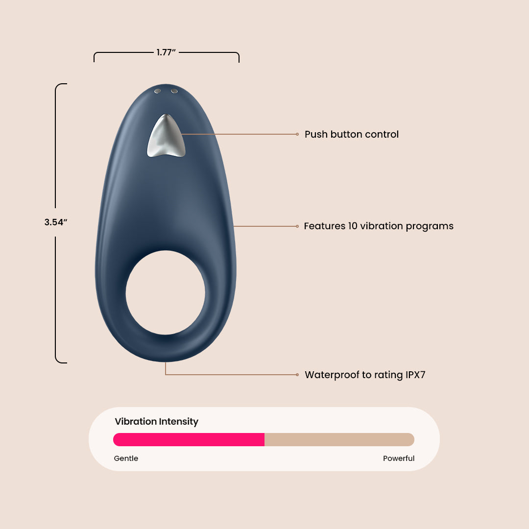 Satisfyer Powerful One - App Controlled Vibrating Penis Ring for Couples, Men & Women - Enhance Intimacy & Pleasure in the Bedroom