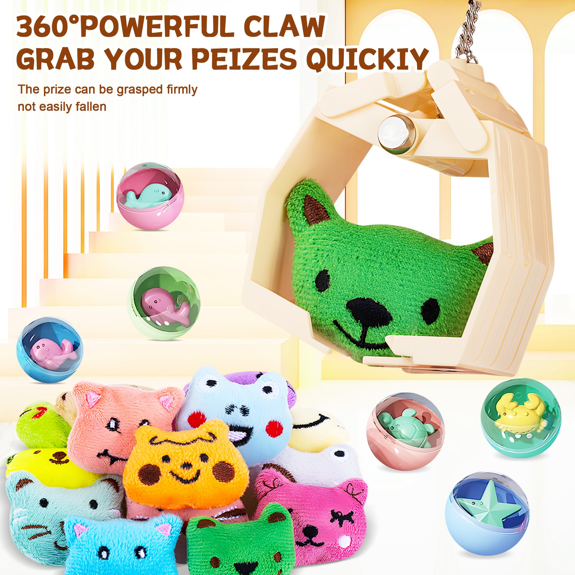 Mini Claw Machine for Kids - Electric Arcade Game Toy with LED Lights & Adjustable Sound | Fun Candy & Bear Vending Machine for Girls & Boys Ages 4+ | Perfect Birthday & Christmas Gift for Home Play & Party Games