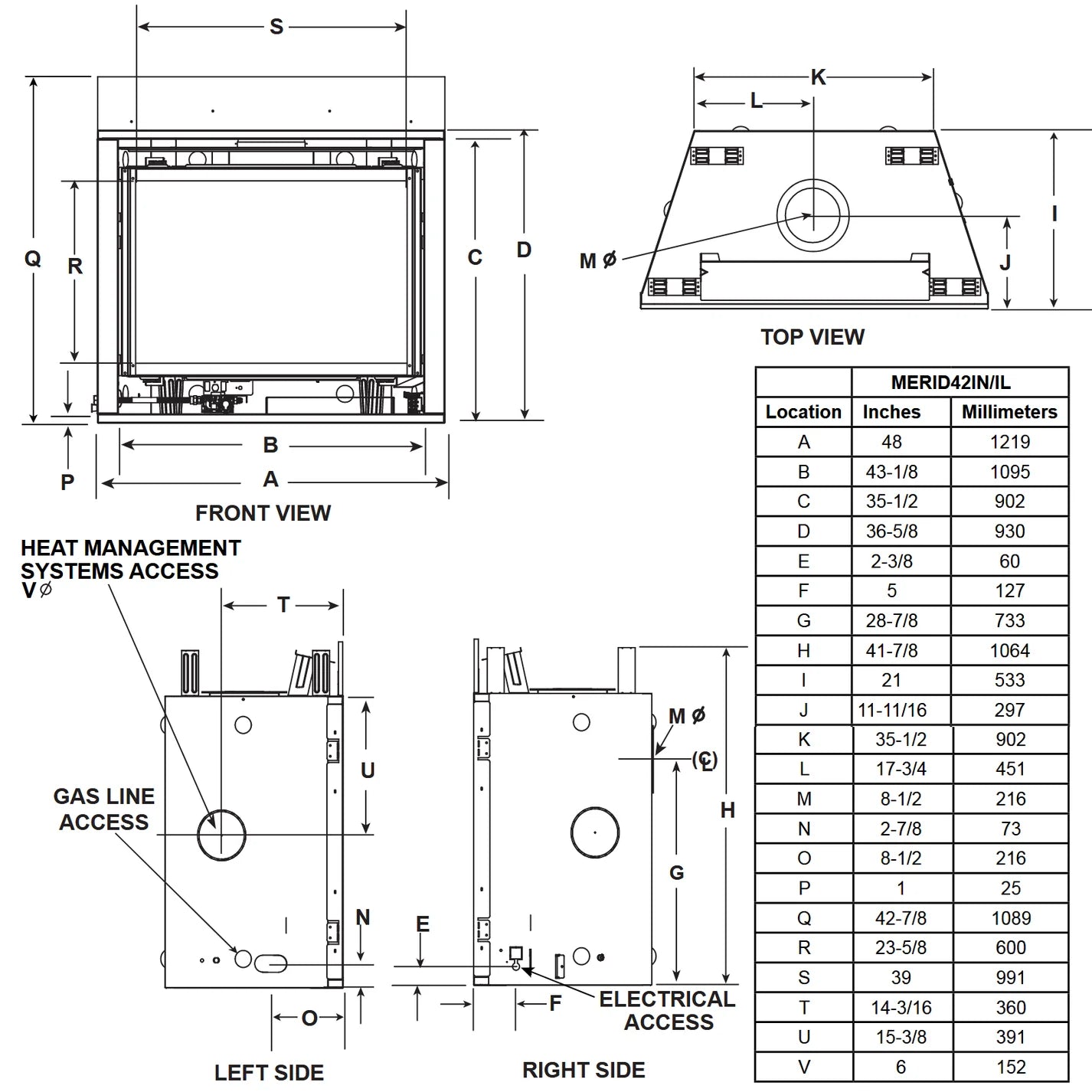 Majestic Quartz 42 Direct Vent Gas Fireplace - 42