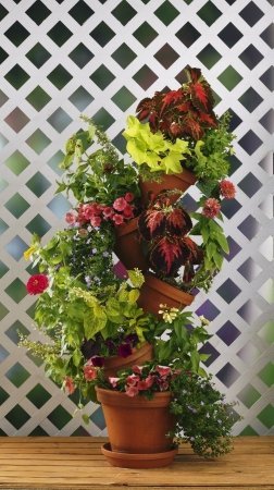 Stackable Plant Stand for Indoor & Outdoor Use - 3 Tier Flower Pot Holder for Balcony, Garden, Patio Decor - Space Saving Vertical Planter Shelf for Succulents, Herbs & Small Plants