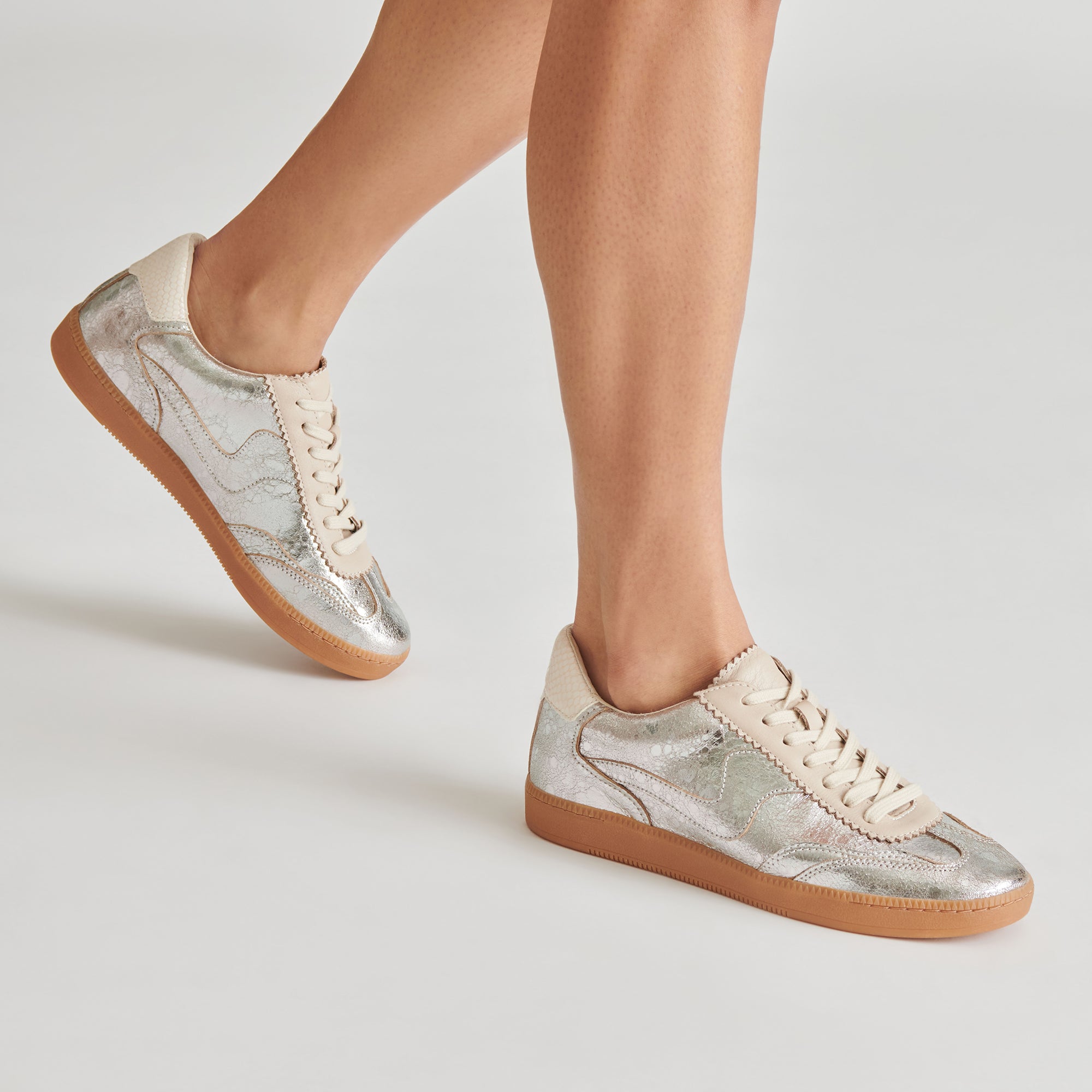 Distressed Silver Leather Notice Sneakers - Trendy High-Top Streetwear Shoes for Men & Women | Perfect for Casual Outfits, Urban Fashion & Everyday Wear