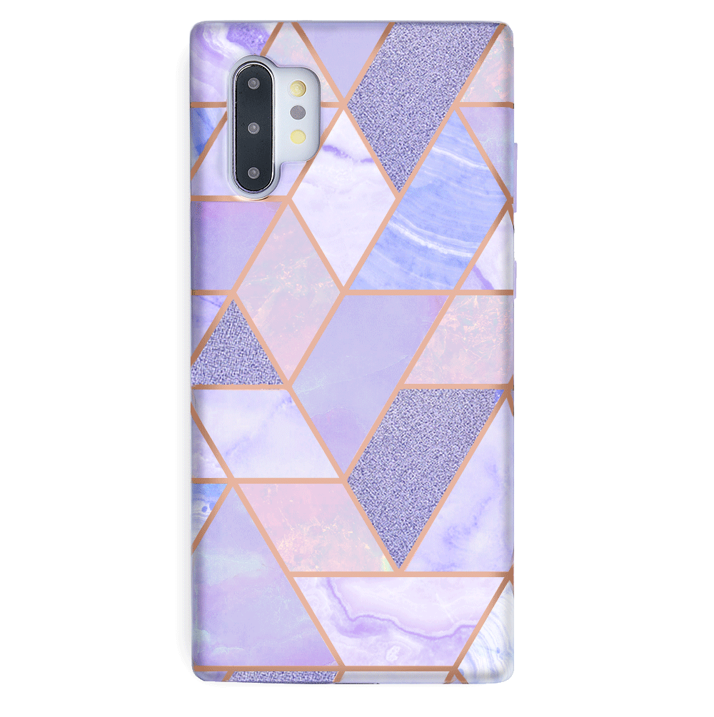 Geometric Marble Phone Case for Samsung Galaxy - Stylish Protective Cover with Unique Purple Design - Perfect for Everyday Use, Work, and Travel