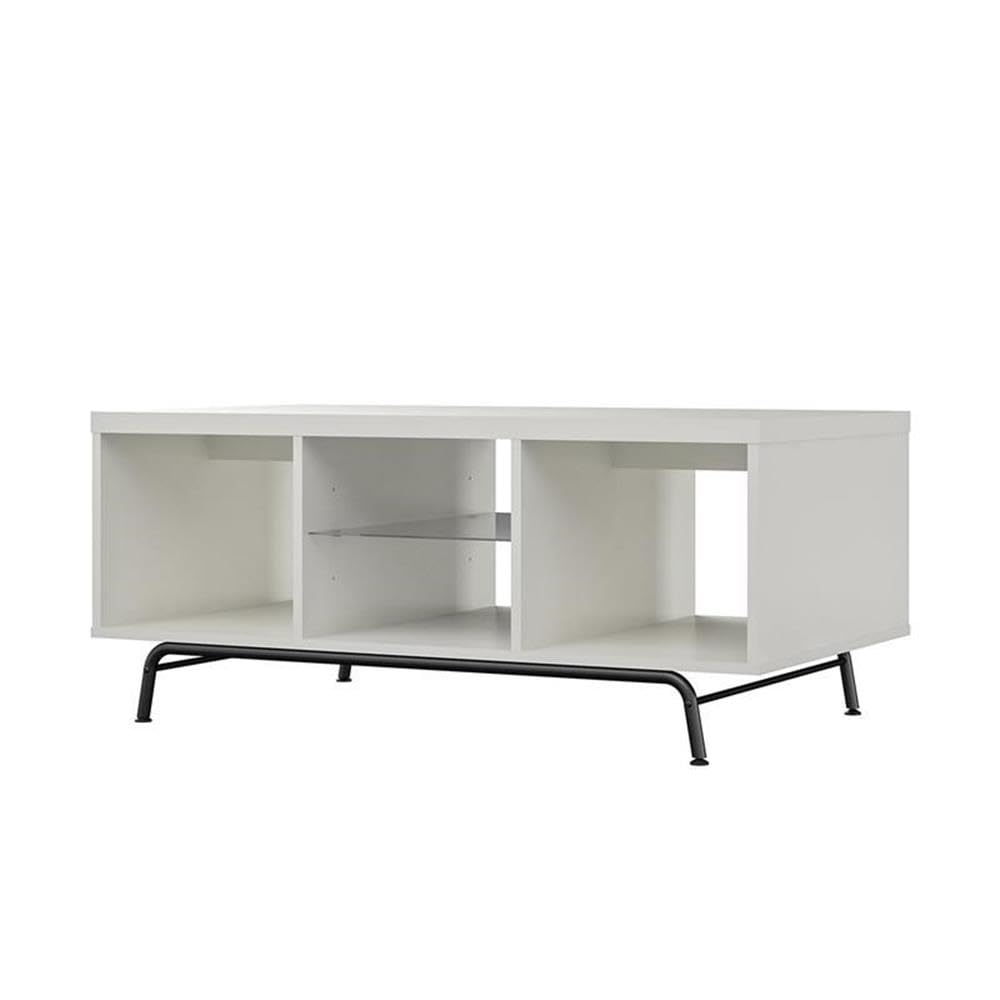 Ameriwood Home Melbourne White Coffee Table - Modern Living Room Furniture for Small Spaces, Home Decor, and Entertainment Centers