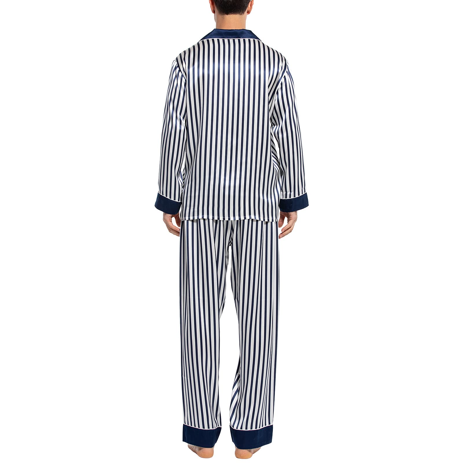 Luxury Men's Silk Pajama Set - 2PC Long Sleeve Button Down Sleepwear for Men | Soft & Breathable Silk PJs for Lounge, Travel & Gift Giving