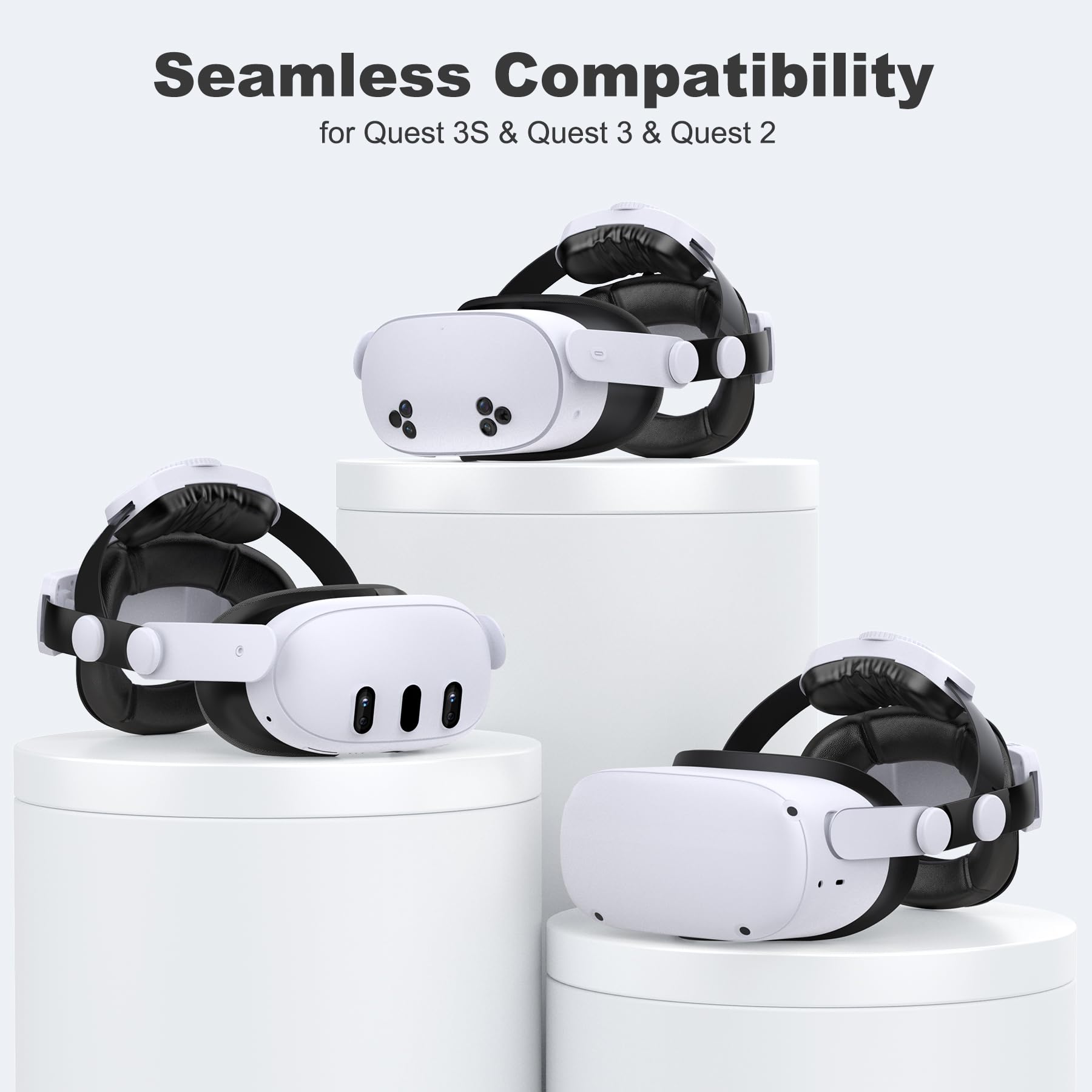Meta Quest 3S/3/Quest 2 VR Head Strap with 7500mAh Battery - Adjustable Elite Strap for Enhanced Support & Comfort, Detachable Battery Pack Extends Playtime | Perfect for Long Gaming Sessions, VR Fitness & Immersive Entertainment