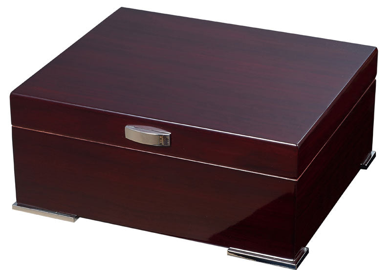 Premium Xander Burgundy Wood Humidor Gift Set with Case & Cutter - Perfect for Cigar Aficionados, Home Bars & Luxury Gifts
