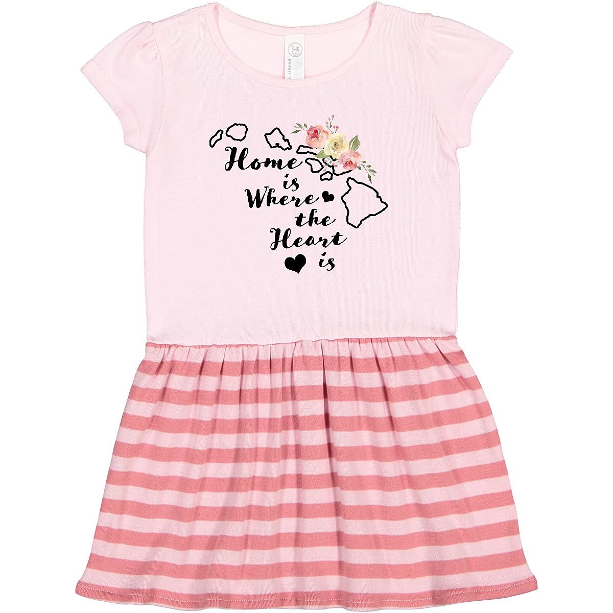 Inktastic Hawaii Home is Where The Heart is Watercolor Floral Toddler Dress - Perfect for Beach Vacations, Family Photos & Summer Outfits