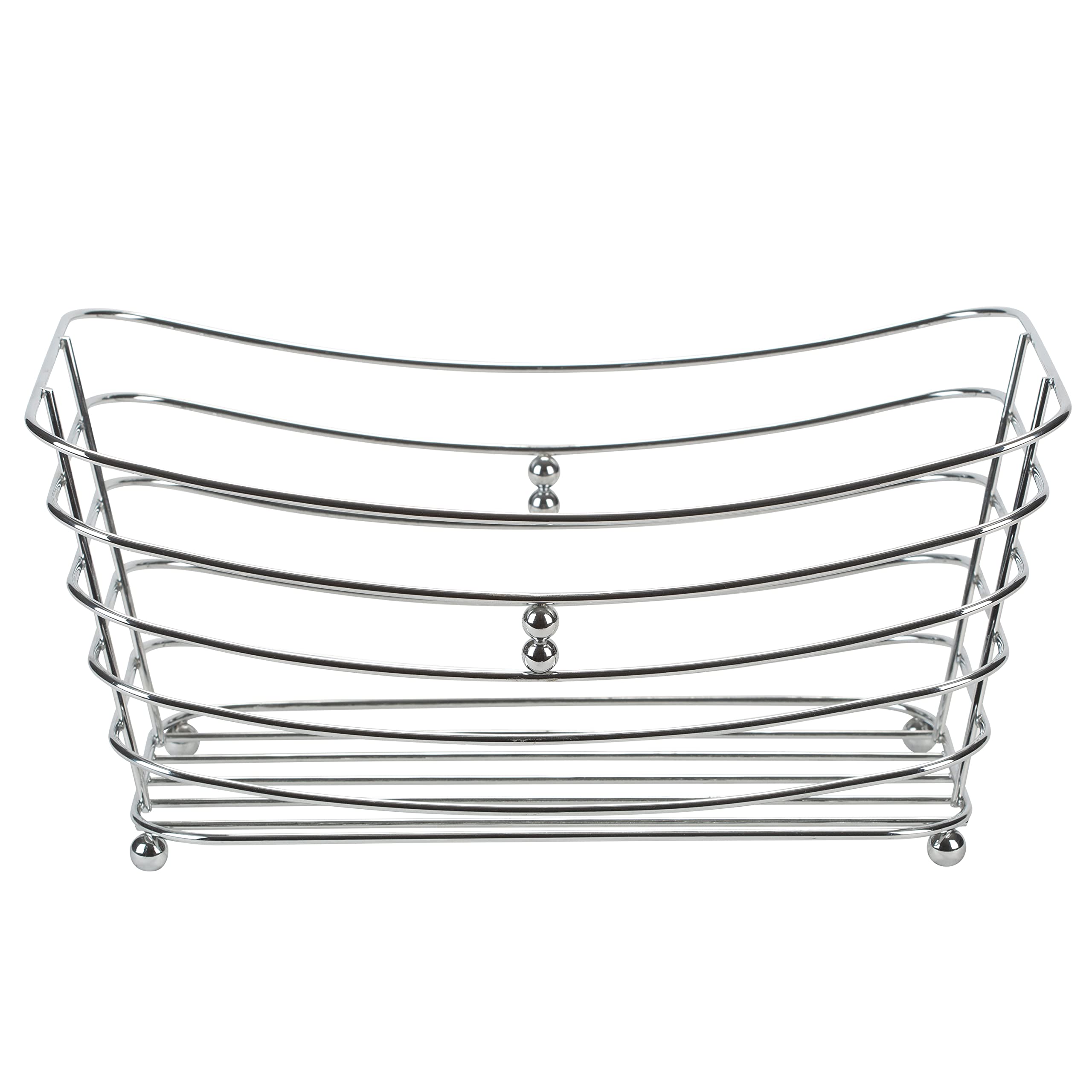 Chrome Wire Towel Basket with Non-Slip Ball Feet - 12.2