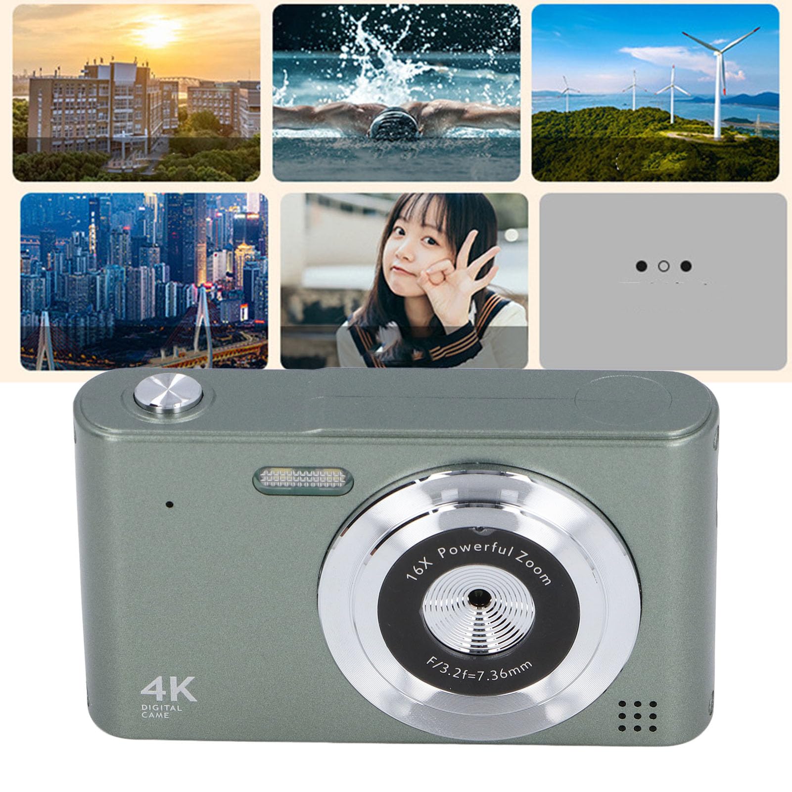4K Digital Camera 48MP Vlogging Camera with 16X Zoom, 2.4