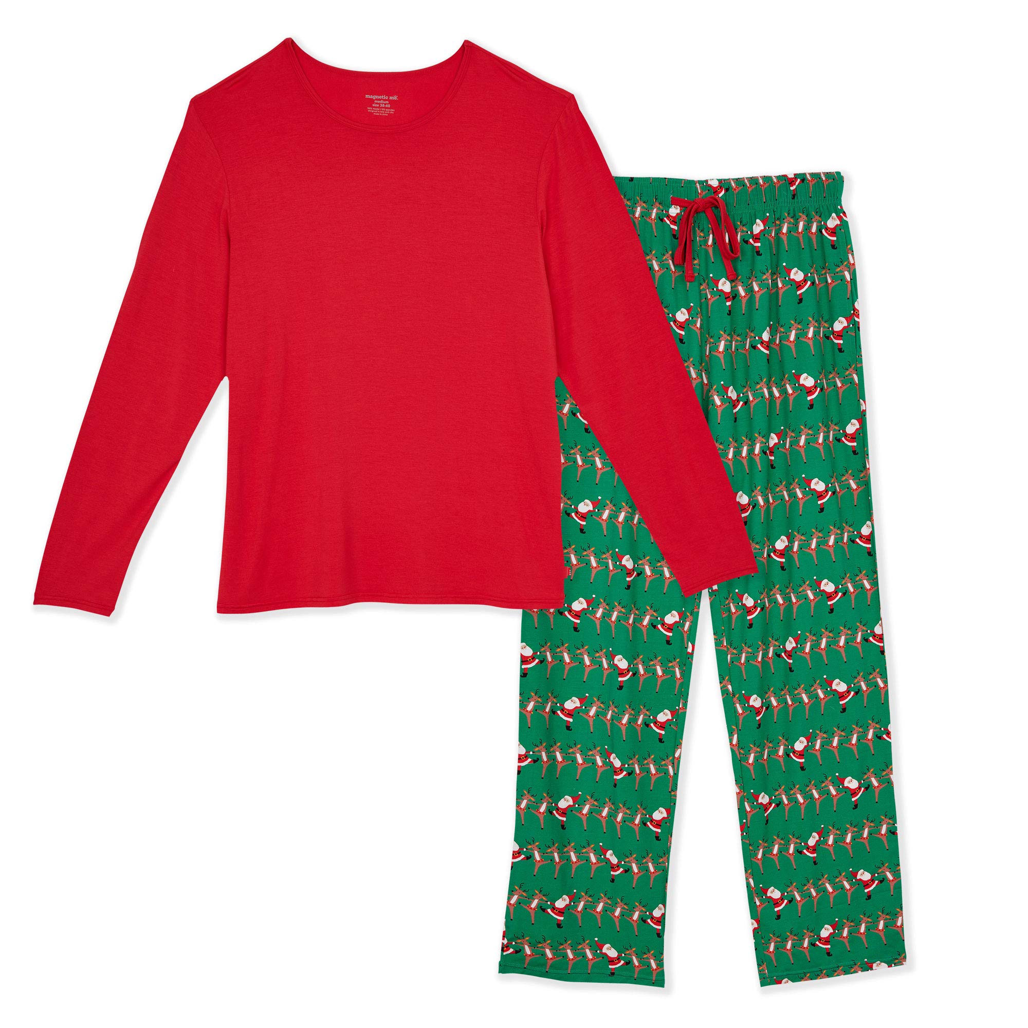 Magnetic Me Soft Modal Family Holiday Pajamas with Easy Magnetic Closure - 2 Piece Christmas Pajama Set for Men & Women | Cozy Matching Family Outfits for Christmas Morning & Holiday Gatherings