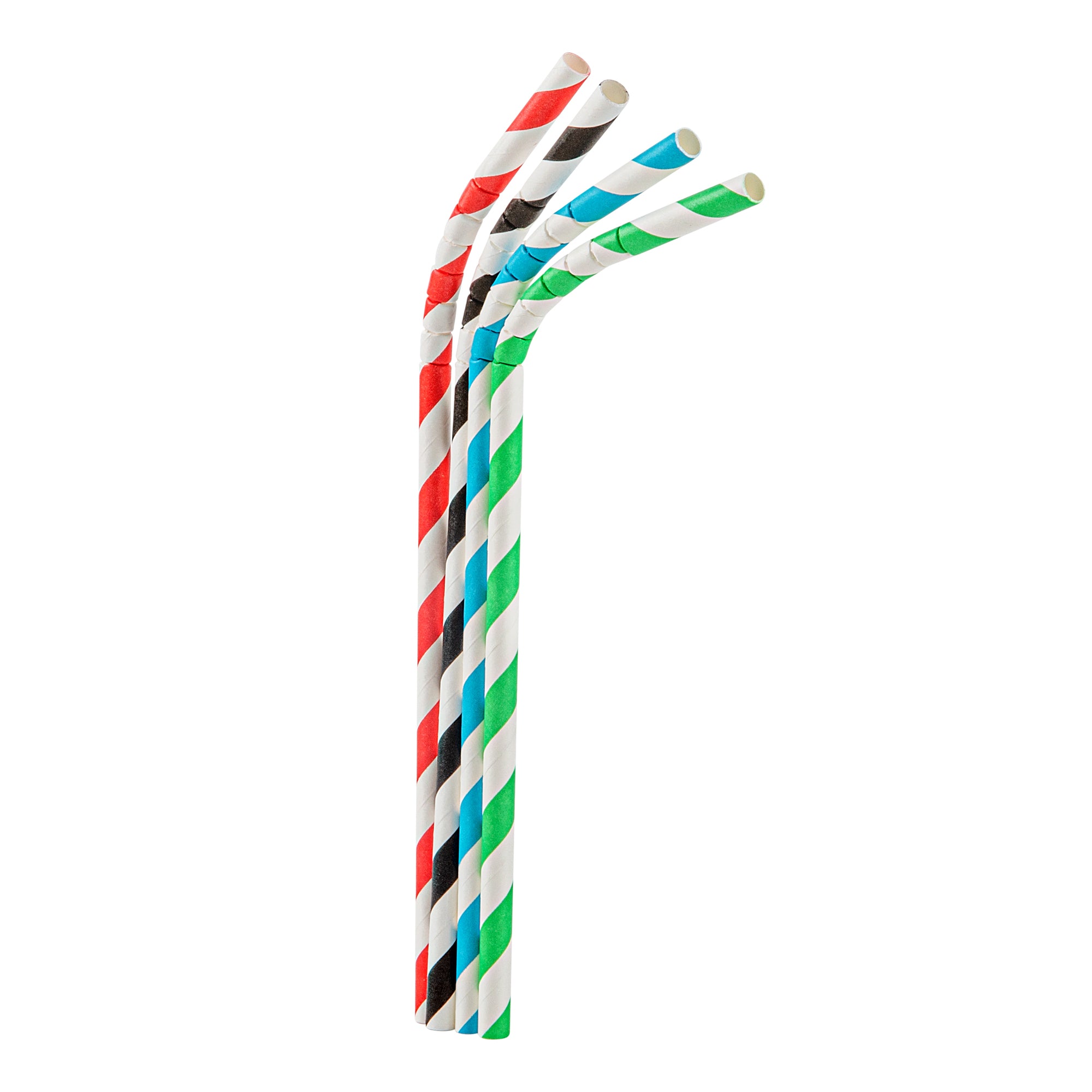 Basic Nature Assorted Paper Bendable Straws - Biodegradable, 6mm x 7 3/4