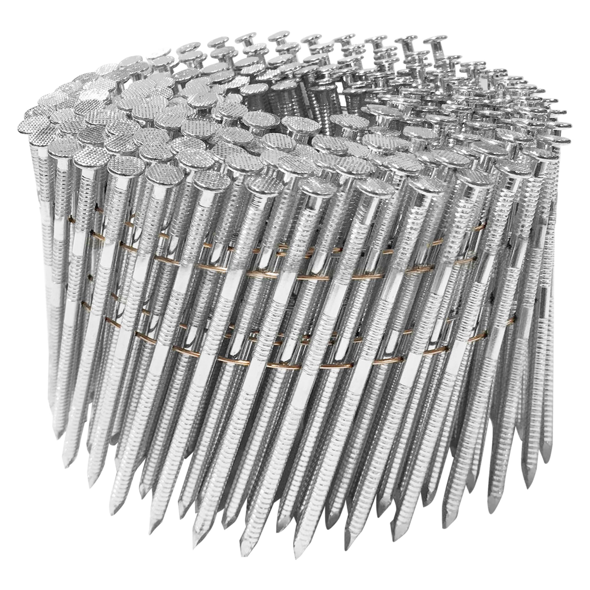 Meite 3-Inch Coil Siding Nails - Ring Shank Electro-Galvanized Coil Nails 3