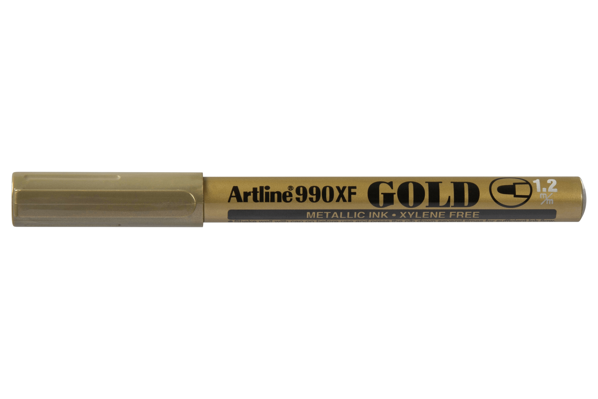 Artline 990XF Gold Fine Point Permanent Marker - Premium Metallic Ink for Writing, Labeling & Crafting - Ideal for Office, School & DIY Projects