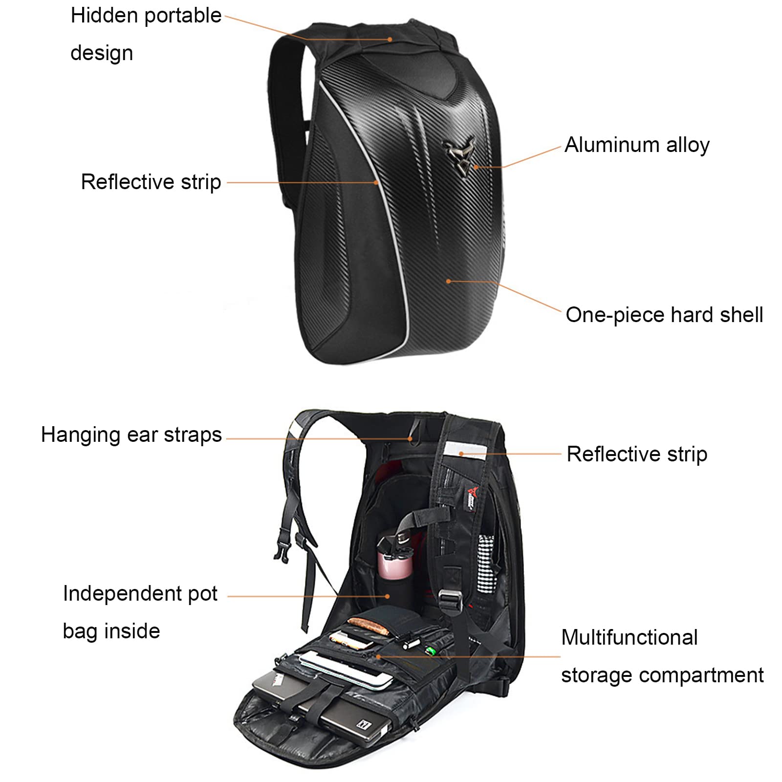 **Men's Waterproof Motorcycle Tail Bag & Seat Bag - Carbon Fiber Motorbike Luggage Backpack, Dual Use as Tank Bag - Perfect for Commuting, Touring & Adventure Rides**