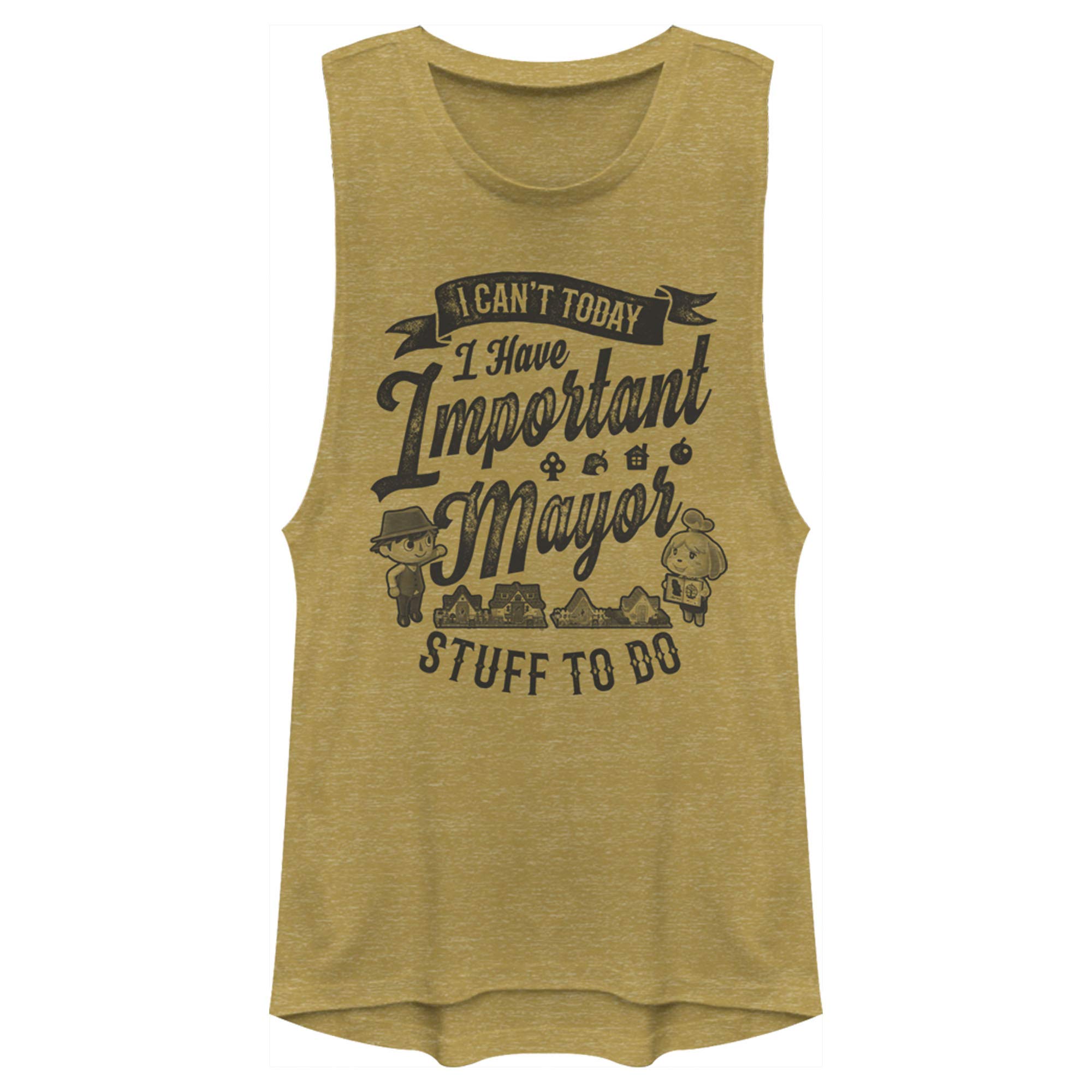 Nintendo The Mayor Women's Muscle Tank Top - Fun Animal Crossing Inspired Casual Wear for Gaming, Cosplay, and Summer Outfits