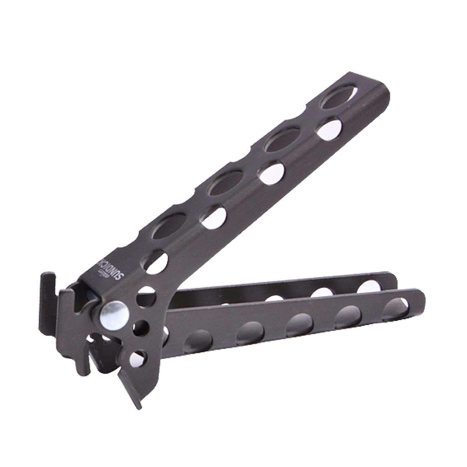 YINHAO Aluminum Pot Clamp - Heavy Duty Pan Handler & Pot Lifter for Cooking, Camping, and Outdoor Grilling - Secure Grip for Hot Pots and Pans - Perfect for Camping Cookware, BBQ, and Kitchen Use (Black)