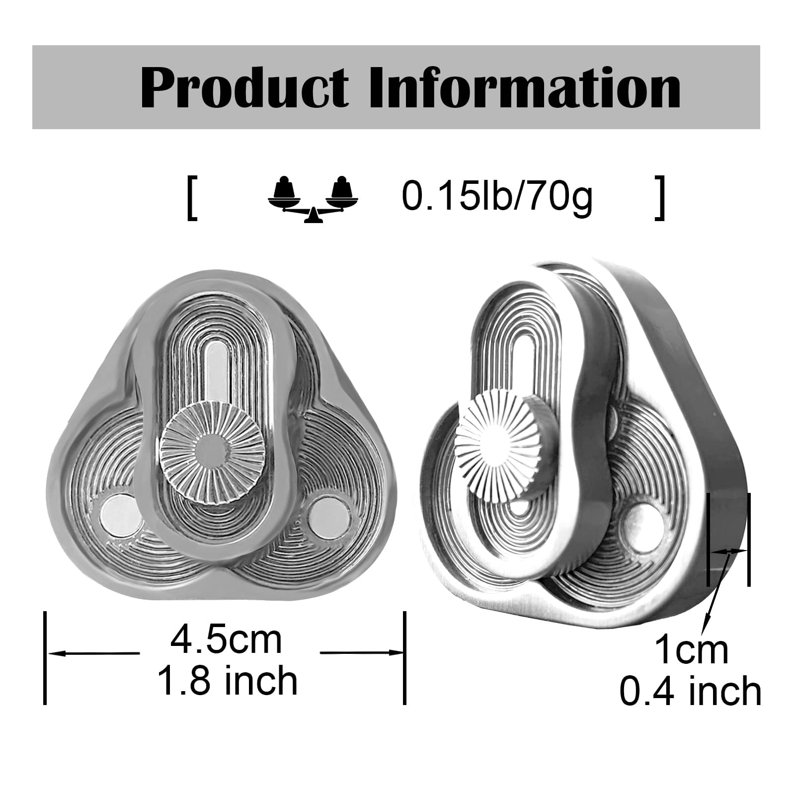 Premium Metal Fidget Slider - Triangle Rotation & Clover Shape EDC Stress Relief Toy for Adults with ADHD | Anxiety Reducing Office Desk Gadget | Perfect for Work, Study & Focus Enhancement (Silver)