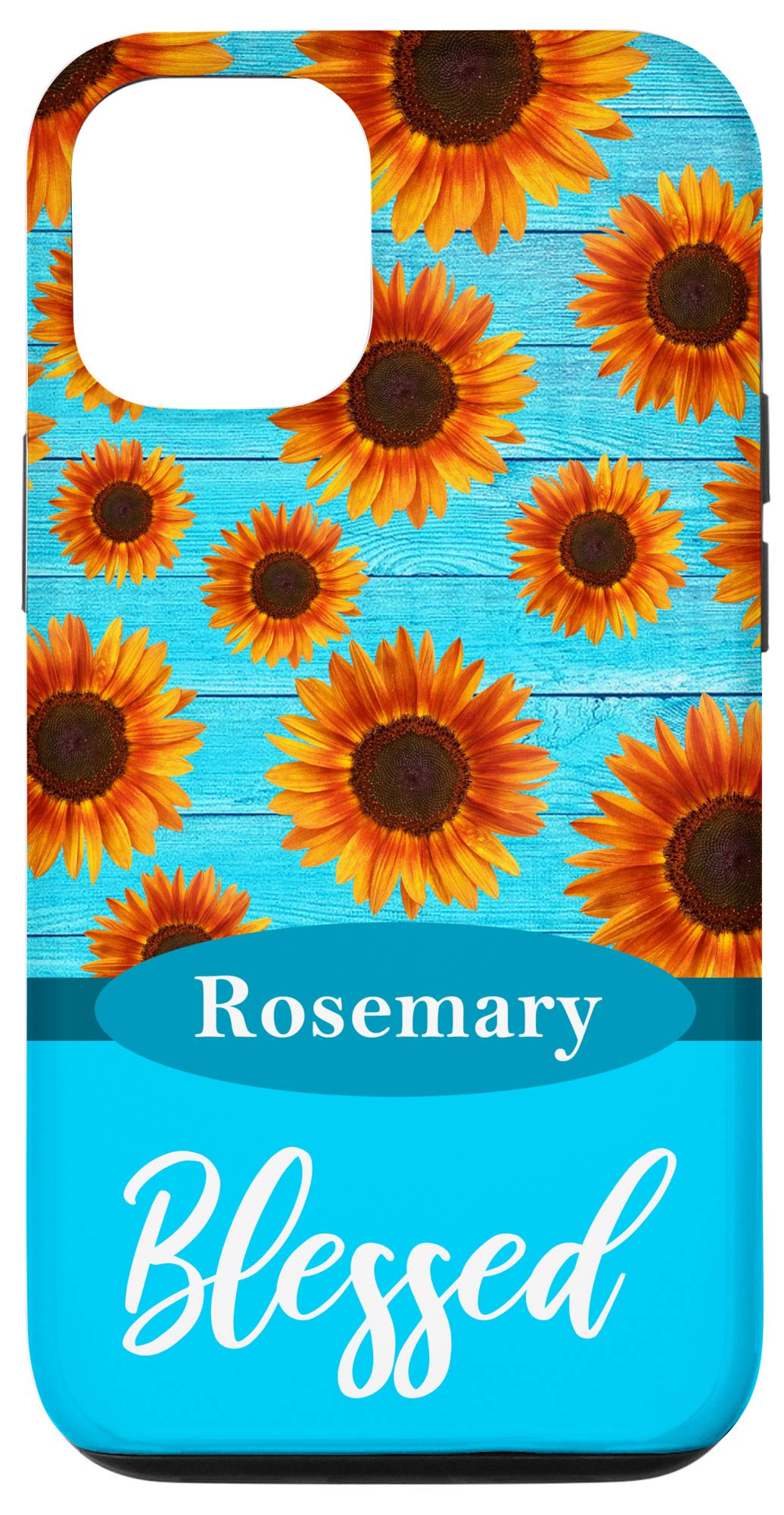 Premium iPhone 12/12 Pro Case - Blessed Sunflower Pattern in Turquoise Aqua Teal | Durable Protective Cover for Everyday Use, Travel & Outdoor Activities