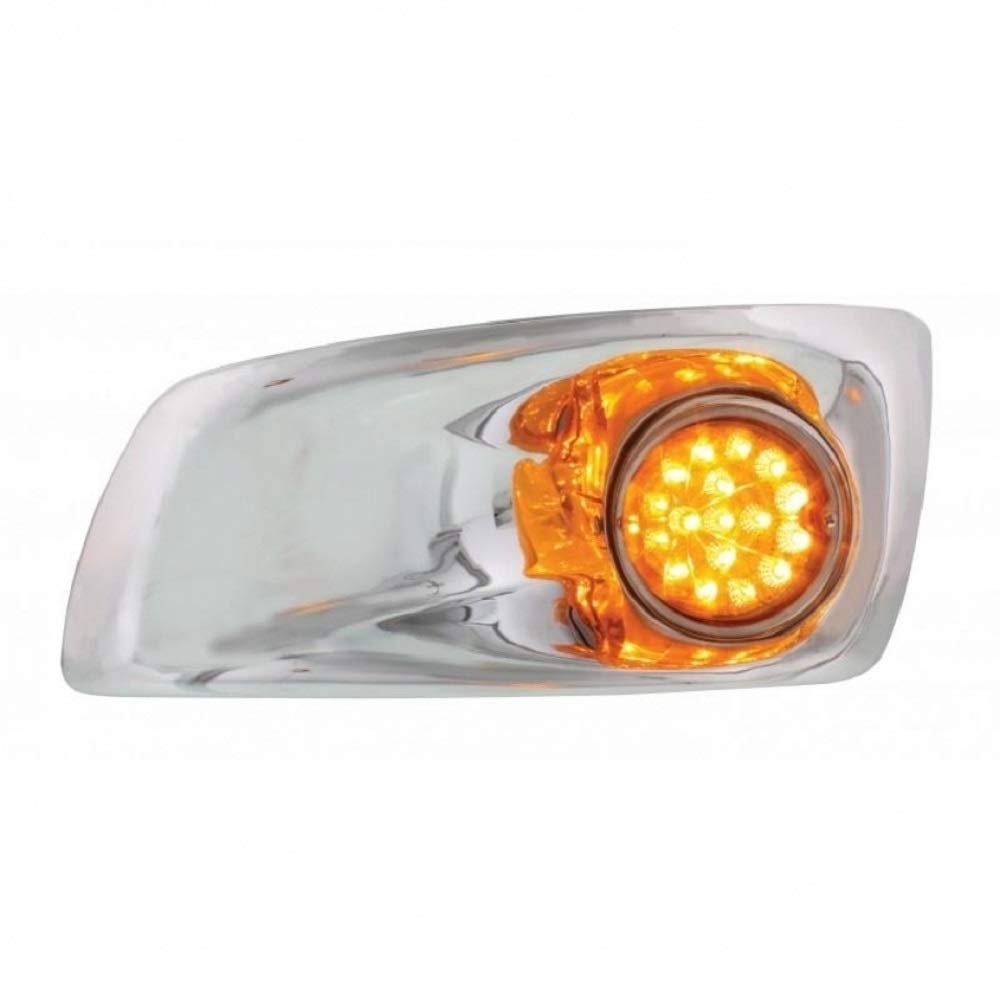 Kenworth T660 LED Auxiliary Lights - Chrome Bezel Pair for Truck Safety
