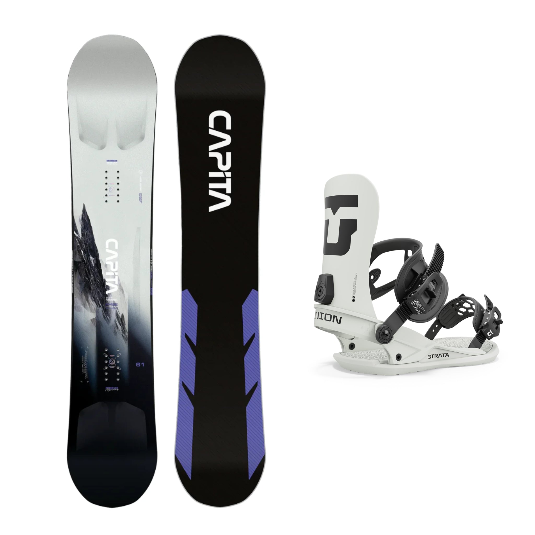 CAPiTA Mega Mercury Snowboard with Union Strata Bindings 2025 - All-Mountain Freestyle Snowboard for Men & Women | Perfect for Powder, Park & Backcountry Riding