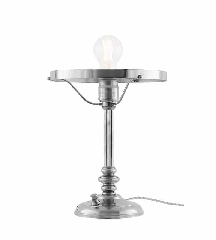 Karlfeldt Nickel Table Lamp Without Shade - Modern Minimalist Lighting for Living Room, Bedroom, or Office Decor