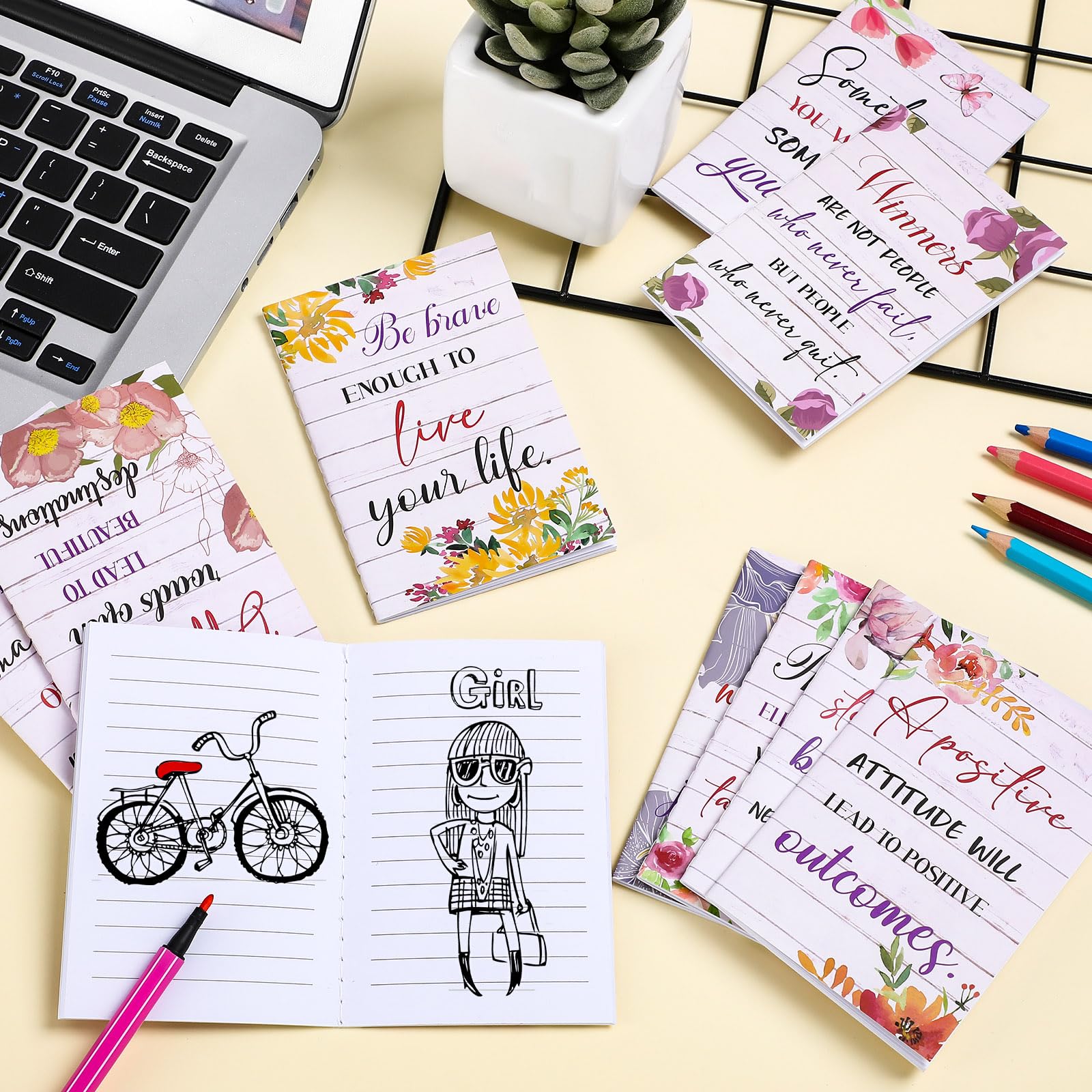 Inspirational Mini Notebook Set - 20-Piece Motivational Notepad Bulk Pack with Floral Designs for Office, Home & Church | Christian Gift Supplies, 10 Stylish Patterns | Perfect for Journaling, Note-Taking & Thoughtful Gifting