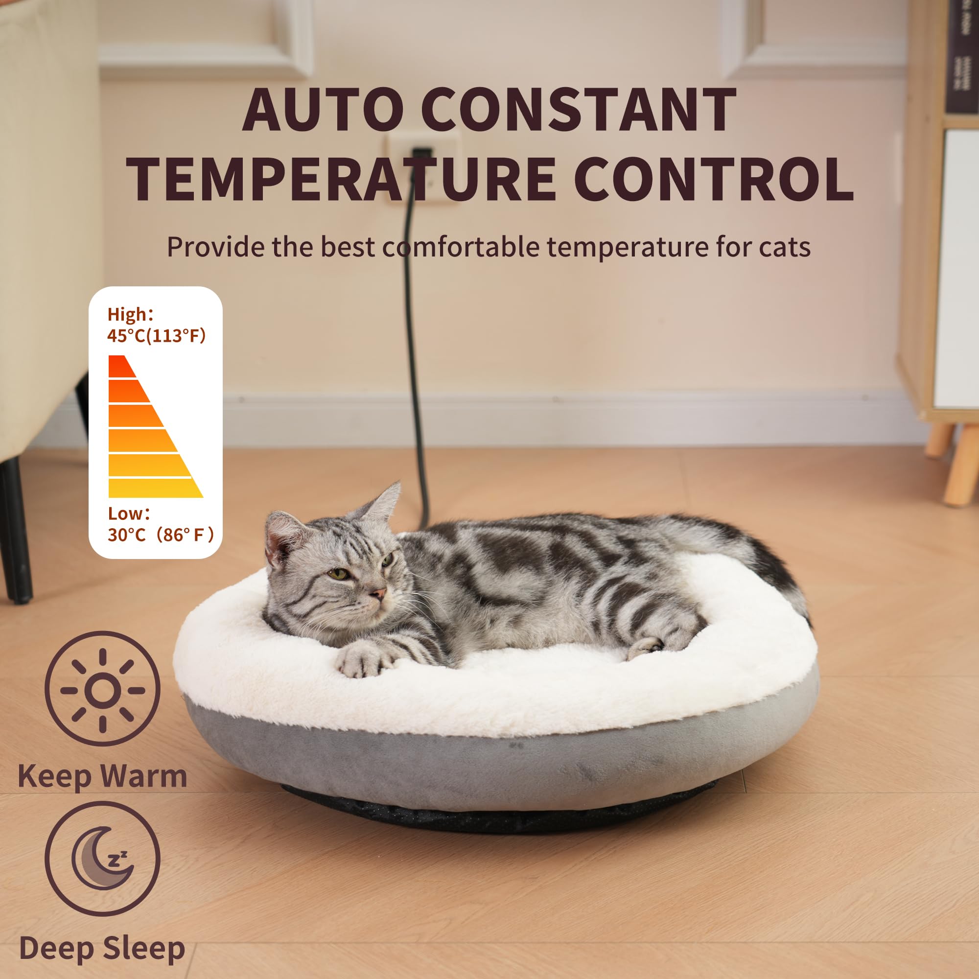 MARUNDA Electric Heated Cat Bed for Indoor Cats & Small Dogs - 20
