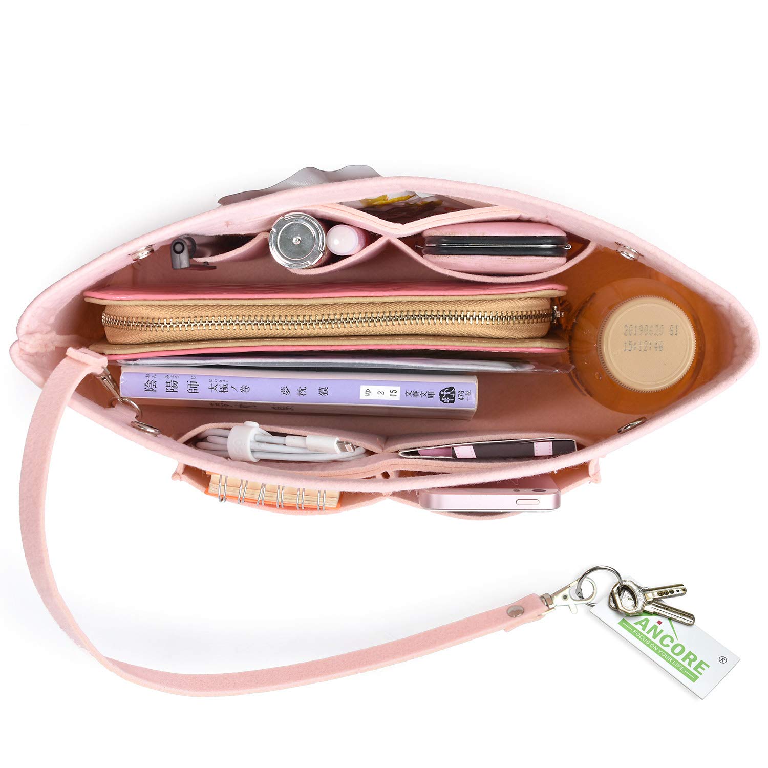 VANCORE Felt Insert Handbag Organizer - Purse Organizer for Travel & Everyday Use - Perfect for Tote Bags, Shoulder Bags & Carry-On Luggage