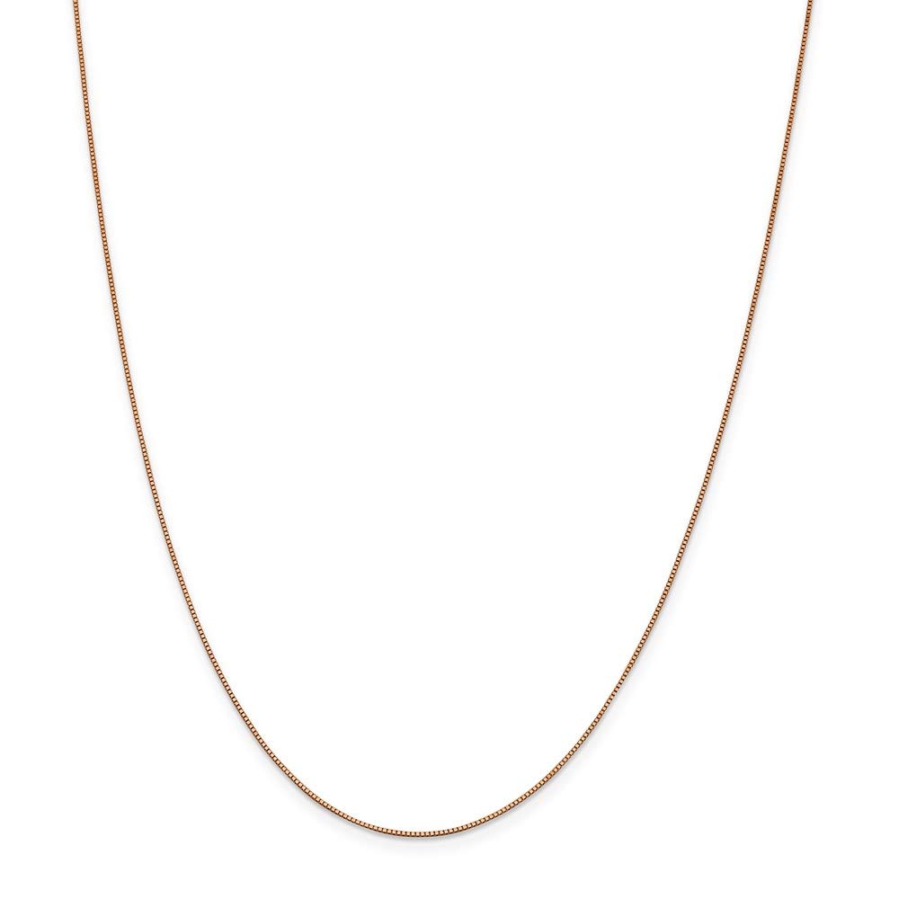 14K Rose Gold 0.7mm Box Link Chain Necklace 24 Inch - Elegant Dainty Jewelry for Women, Perfect for Layering, Gift Giving & Everyday Wear