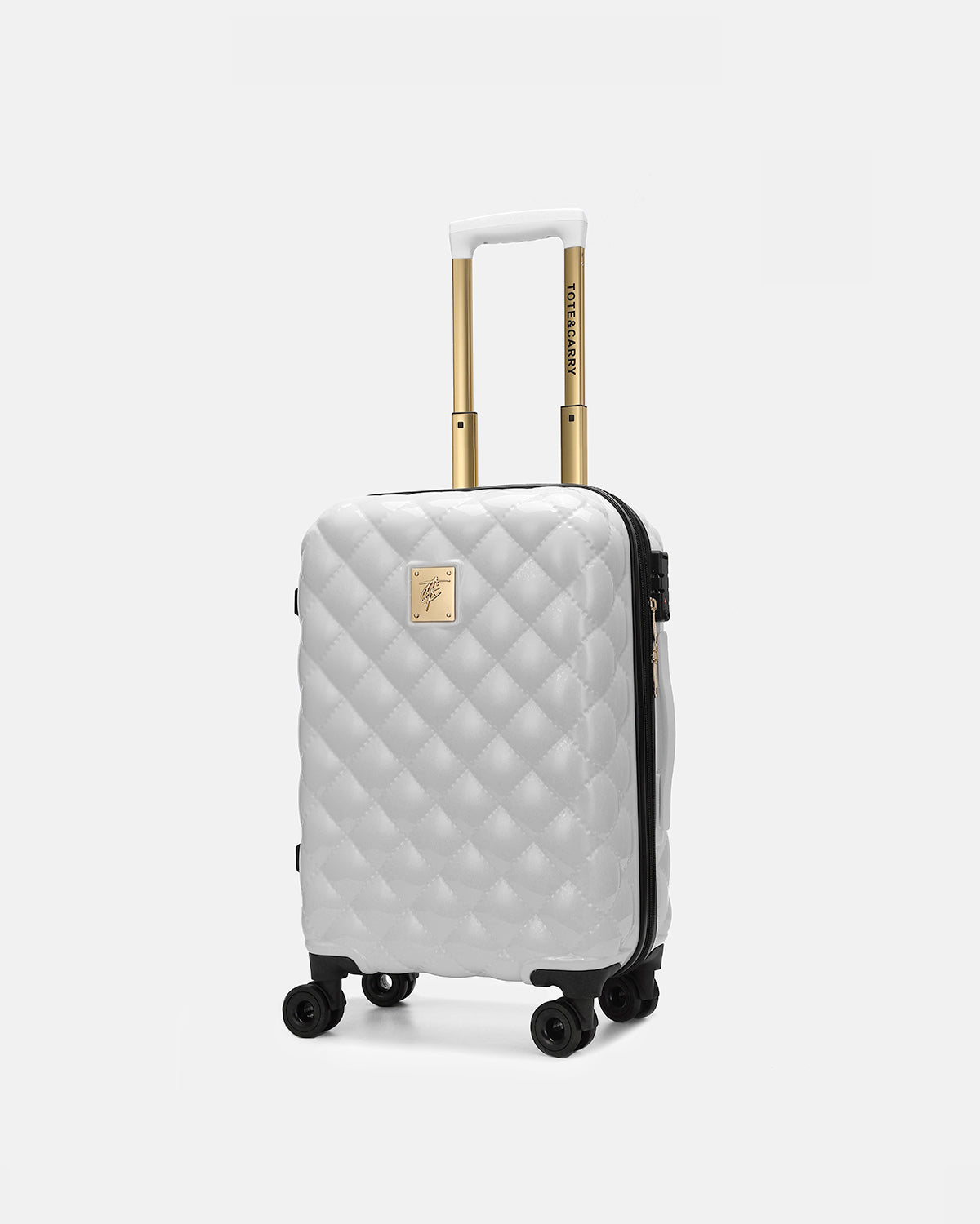 Premium White Diamond 3-Piece Luggage Set with Spinner Wheels - Lightweight Hardshell Suitcase for Travel, Vacation & Business Trips