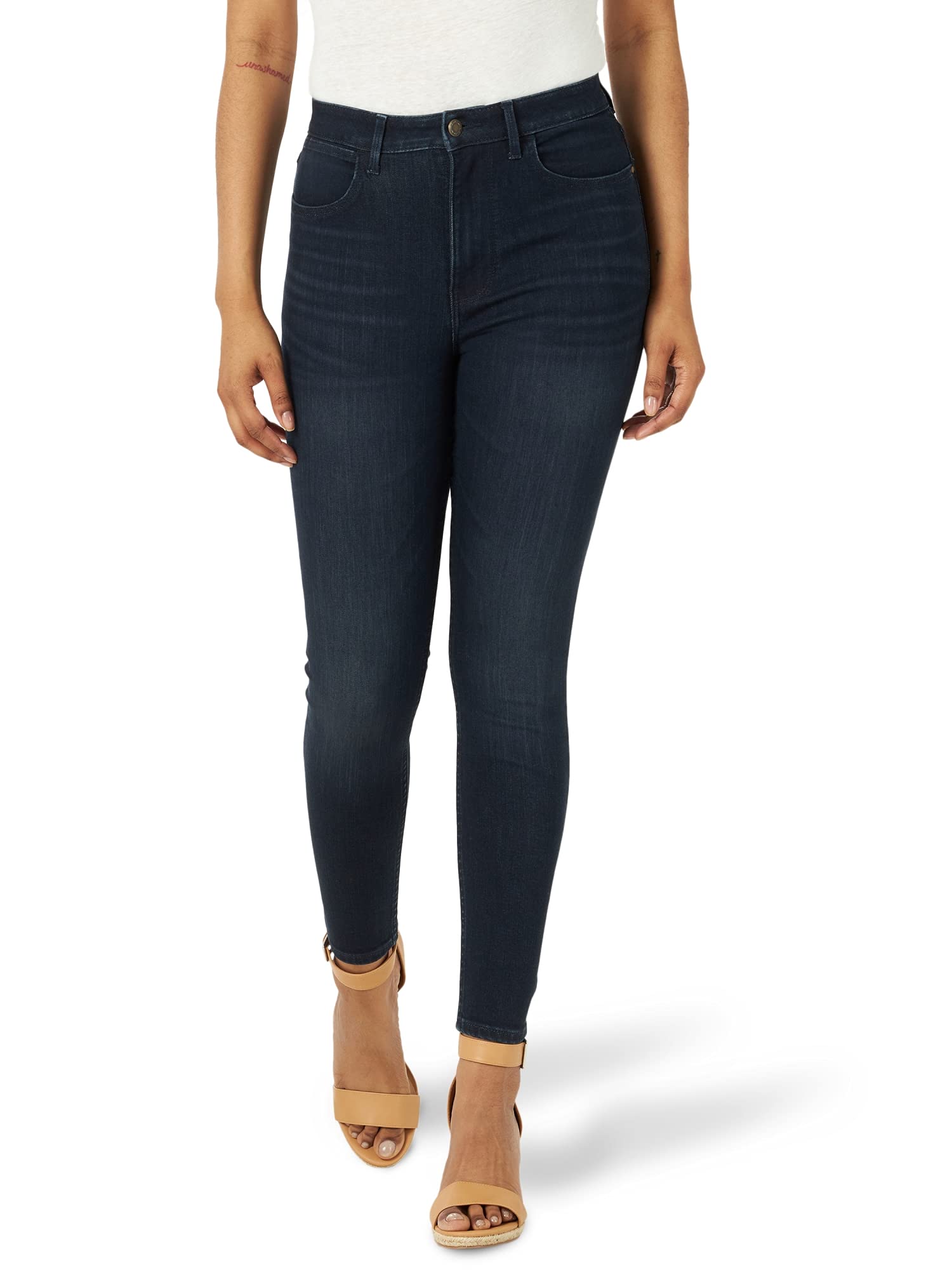 Wrangler Women's High Rise Unforgettable Skinny Jeans - Stretch Denim Pants for Casual Wear & Night Out | Comfortable Slim Fit Jeans for Everyday Style
