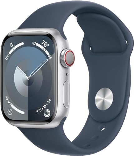 Silver Aluminum with Storm Blue Sport Band, S/M