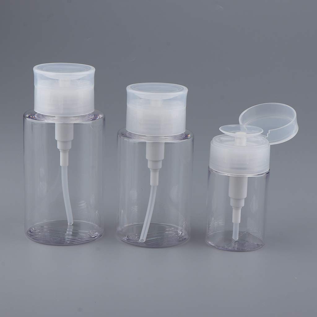 2-Pack Clear 60ml Pump Dispenser Bottles for Liquid Soap, Hand Sanitizer & Alcohol - Push Down Soap Dispenser with Leak-Proof Design for Bathroom, Kitchen & Office Use